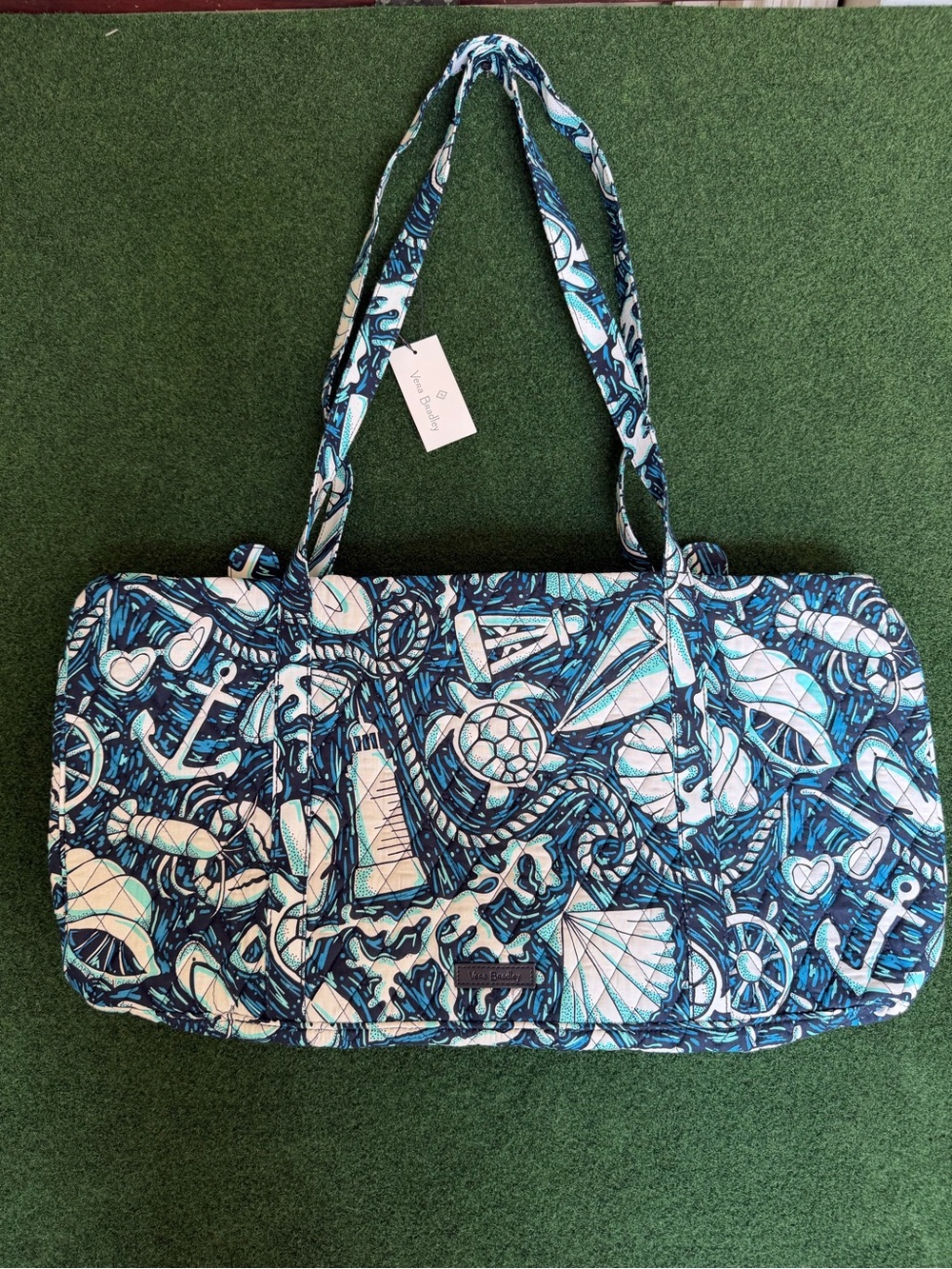 Vera Bradley Blue and White Nautical Quilted Shoulder Bag